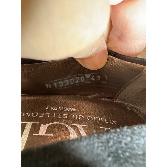 AGL Black Suede Beaded Formal Block Round Toe Pump Heel 41/9.5 - Picture 3 of 8